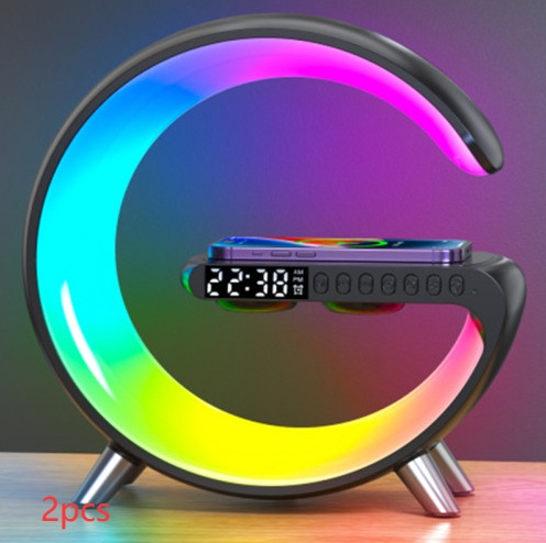 New Intelligent G Shaped LED Lamp Bluetooth Speake Wireless Charger Atmosphere Lamp App Control For Bedroom Home Decor - Image 6