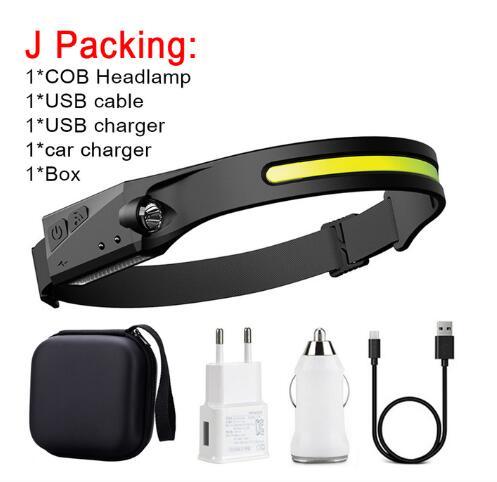 COB LED Induction Riding Headlamp Flashlight USB Rechargeable Waterproof Camping Headlight With All Perspectives Hunting Light - Image 7